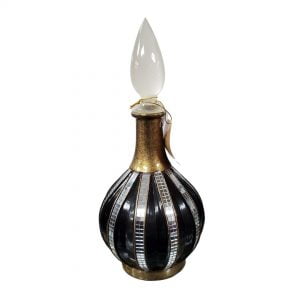 JC034-Lamp with Mirror Work - Black & Silver