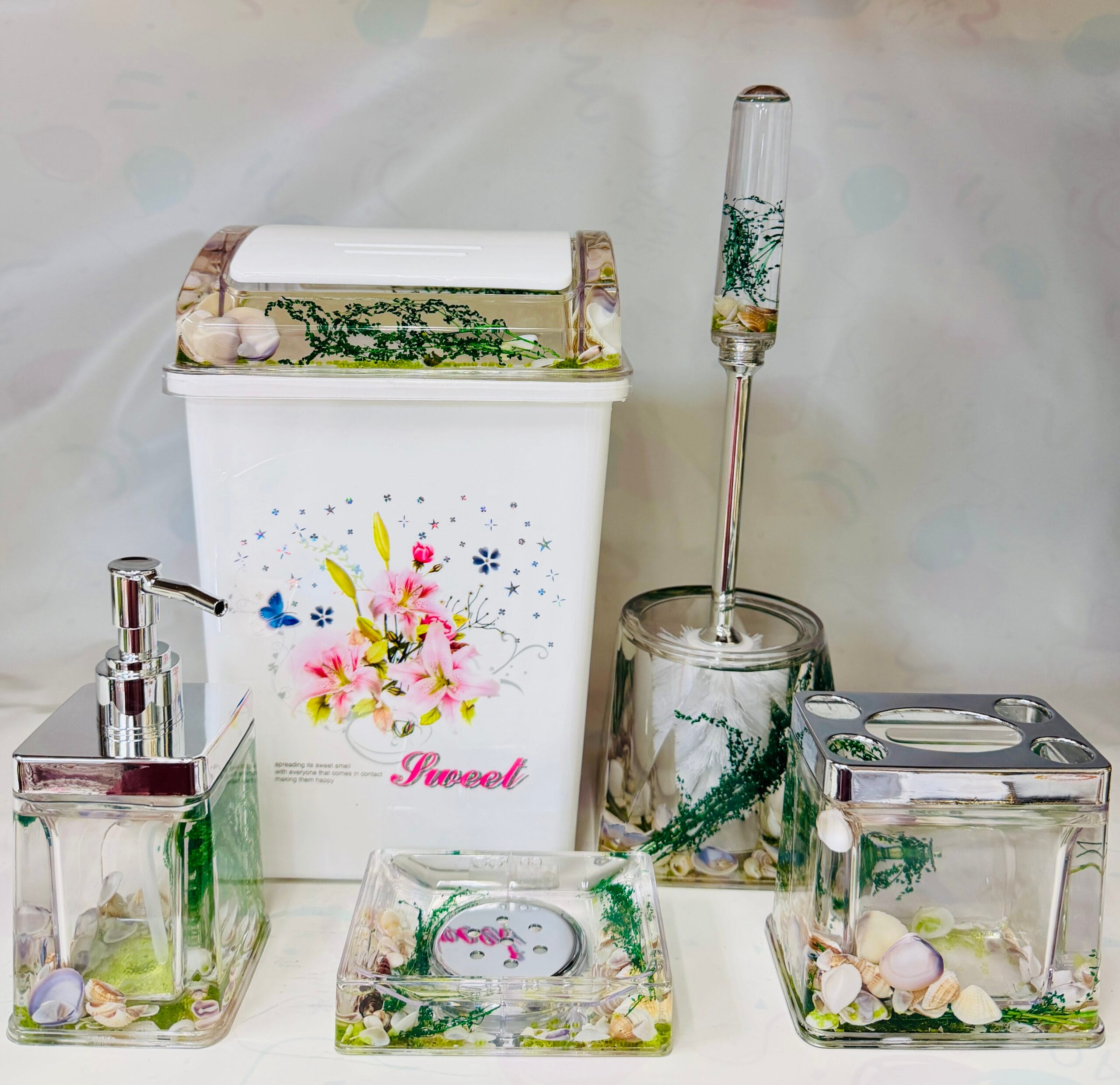 5pcs Acrylic Bathroom Set