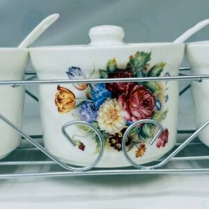 Set of 3 Seasoning Cans + 3 spoon+ 1 stand