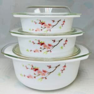 3PCS CASSEROLE SET WITH GLASS LIDS