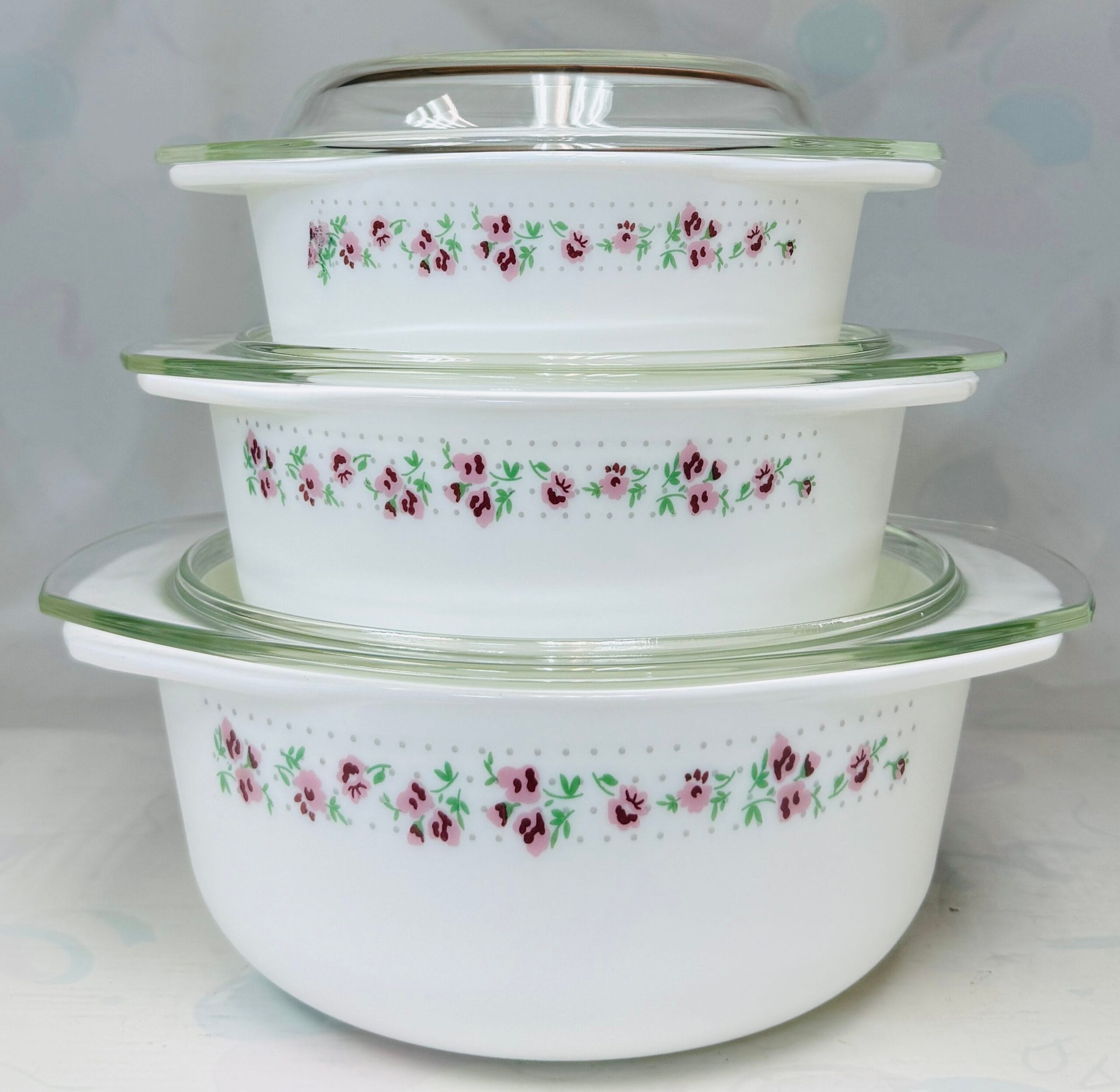 3 PCS CASSEROLE SET WITH GLASS LIDS