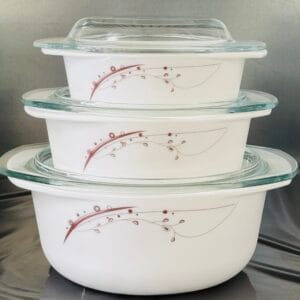3 PCS CASSEROLE SET WITH GLASS LIDS