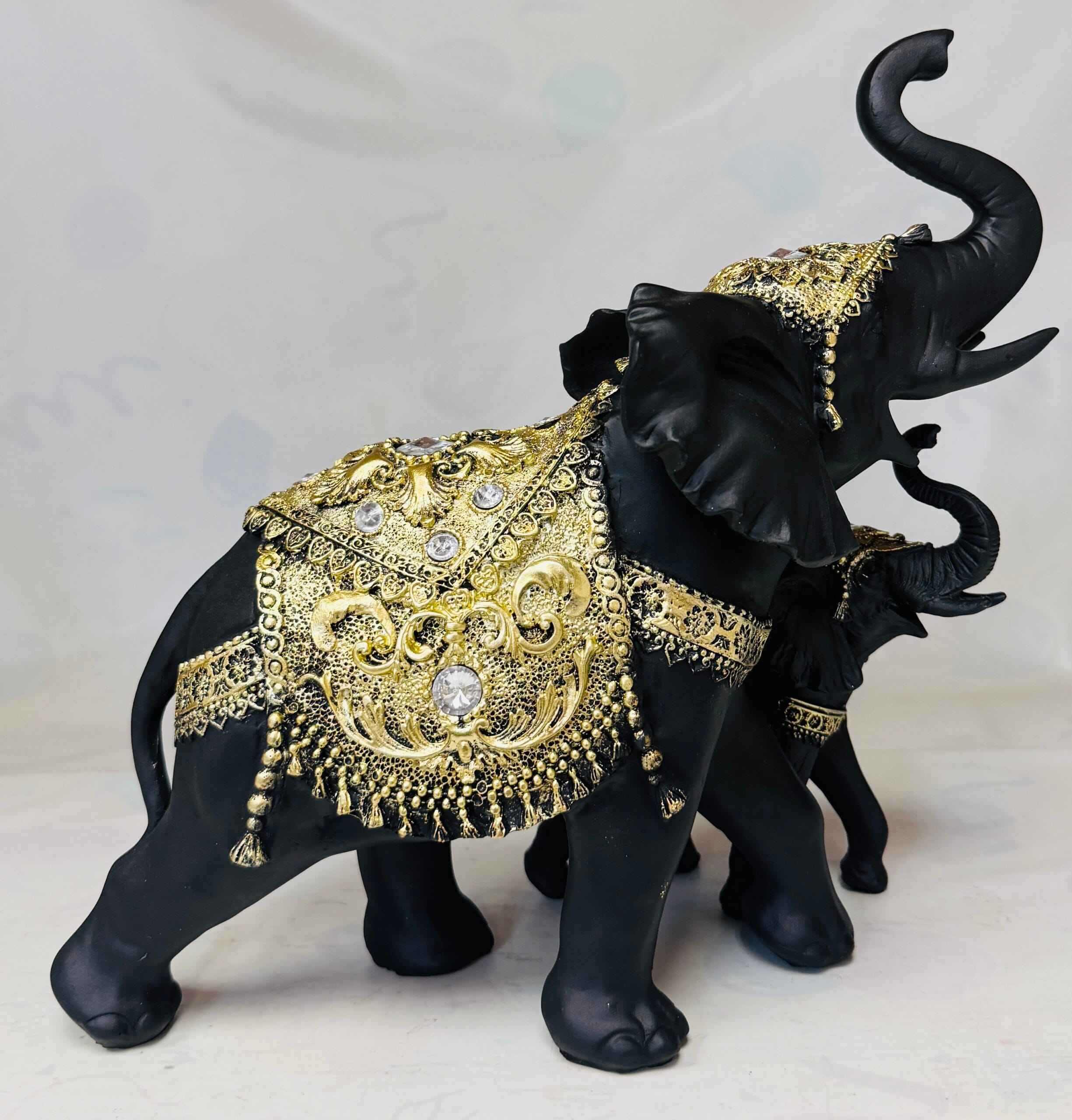2 PCS BLACK & GOLDEN ELEPHANT SET - Image 3