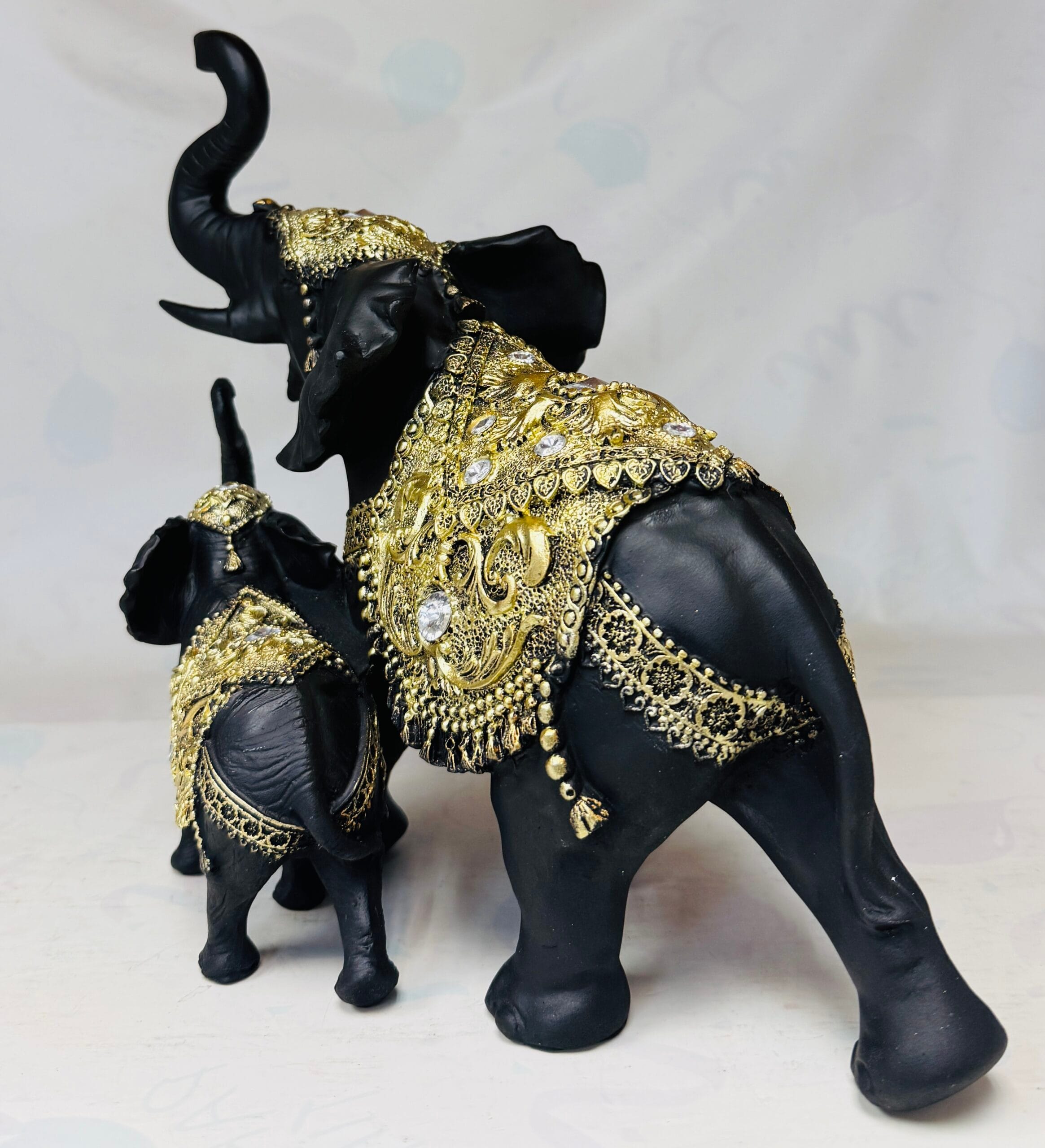 2 PCS BLACK & GOLDEN ELEPHANT SET - Image 2