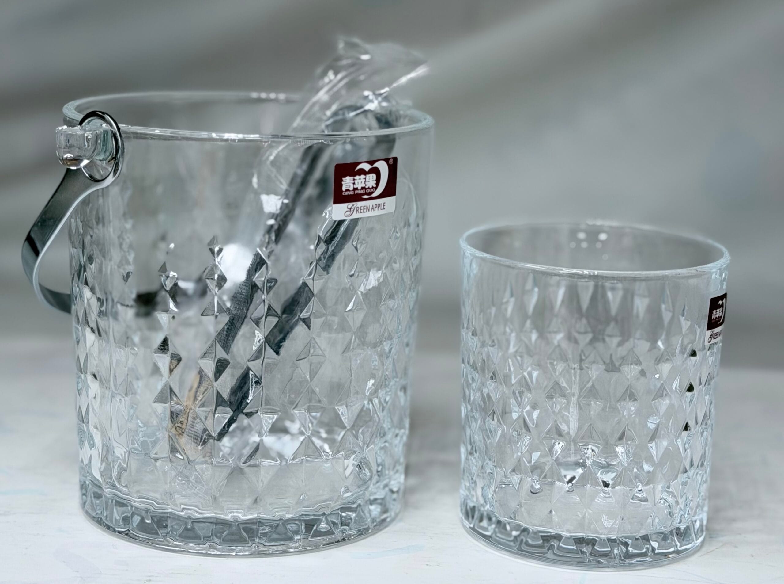 7PCS GLASS ICE BUCKET SET